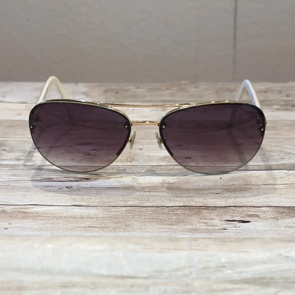 Kate spade Beryl/S small aviator Sunglasses white/gold glitter & gradient lens